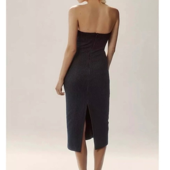 NWT Anthropologie strapless pinstripe dress - Picture 2 of 6